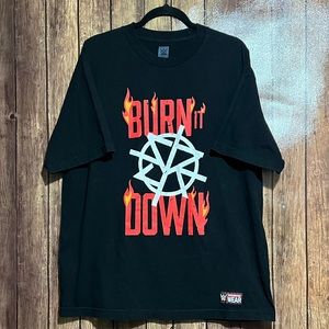 WWE Authentic Seth Rollins Fan Black T-Shirt Burn It All Down Men’s Sz XL Used